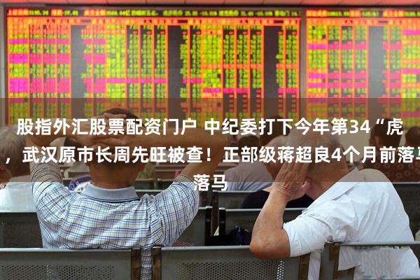 股指外汇股票配资门户 中纪委打下今年第34“虎”,武汉原市长周先旺被查!正部级蒋超良4个月前落马